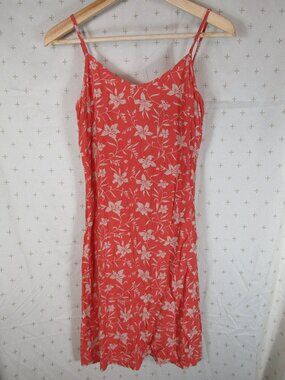 GAP Y2K Floral Pattern Salmon Pink Mini Shift Dress Retro - Women's size 2